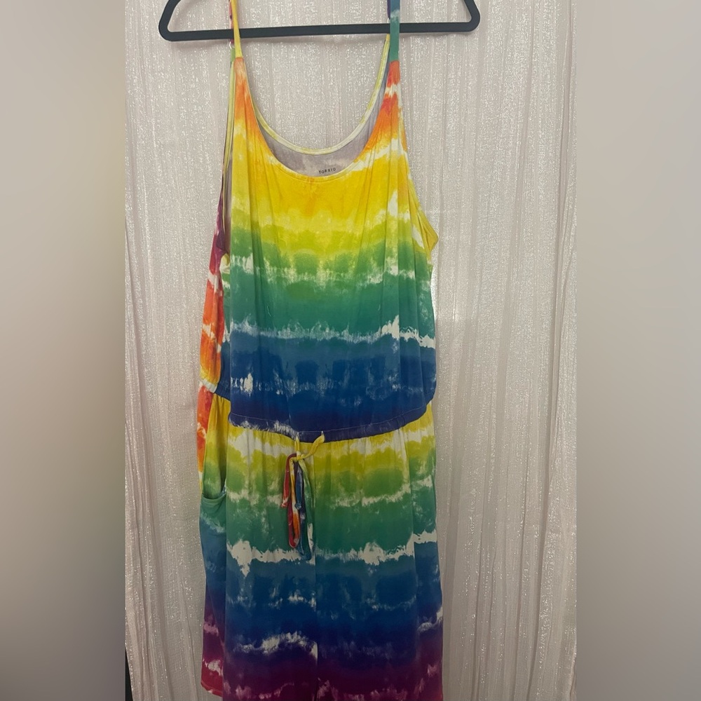 torrid Multi-Color Tie-Dye knit romper 4x